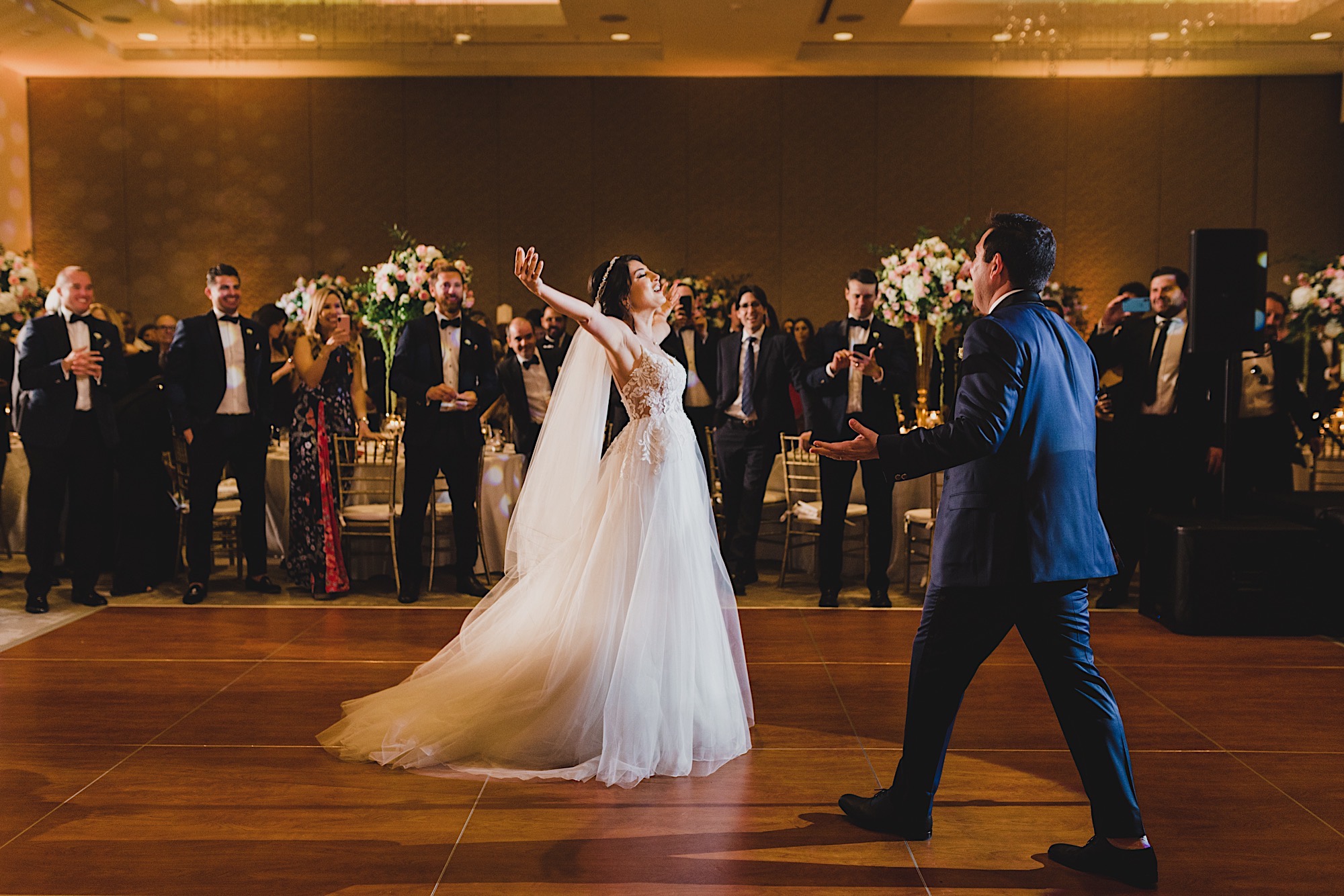 bride and groom dance their first song