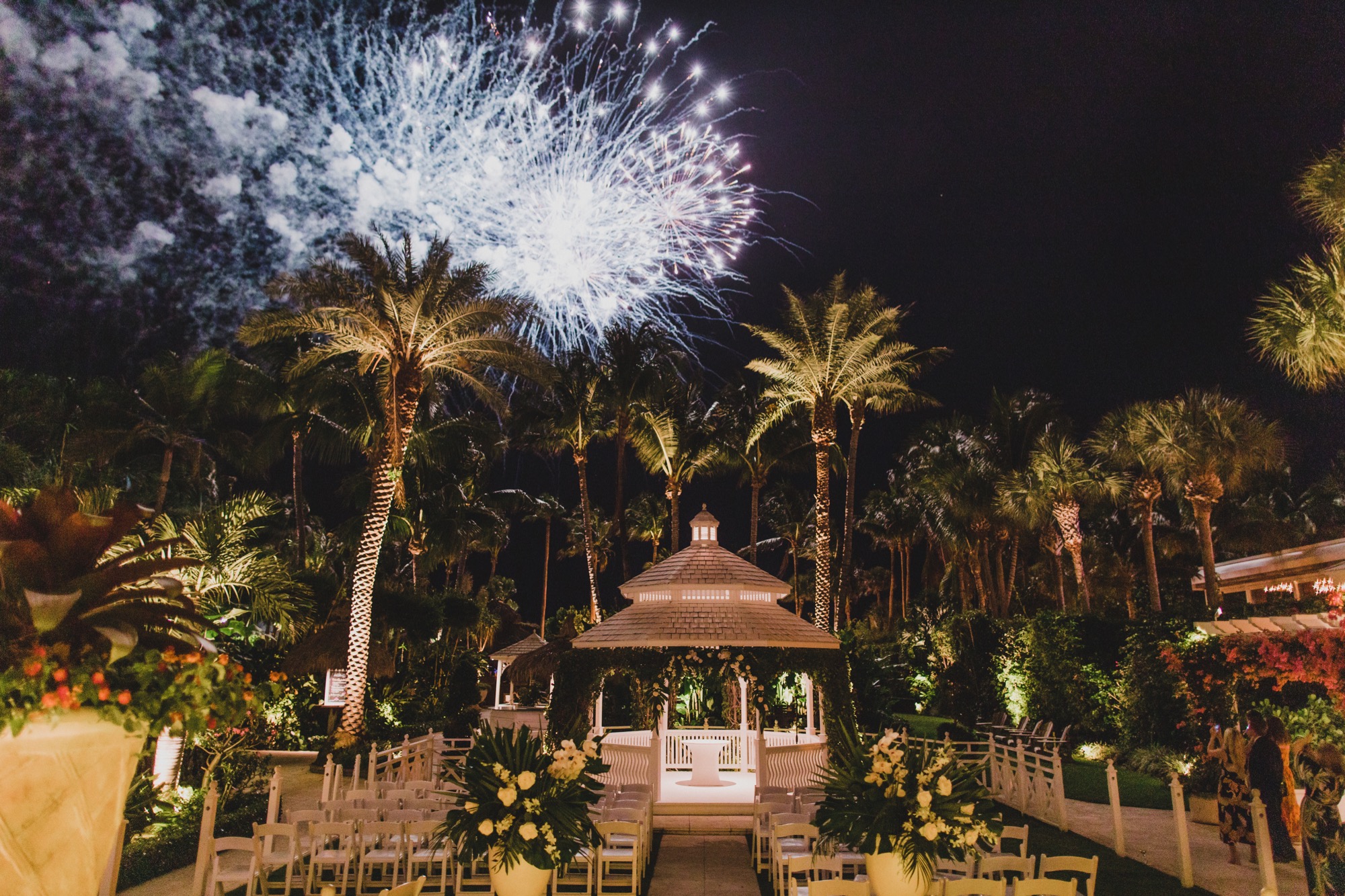 Night time fireworks show at the Palms Hotel & Spa